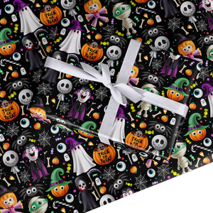 Buntes Halloween -Verpackungspapier