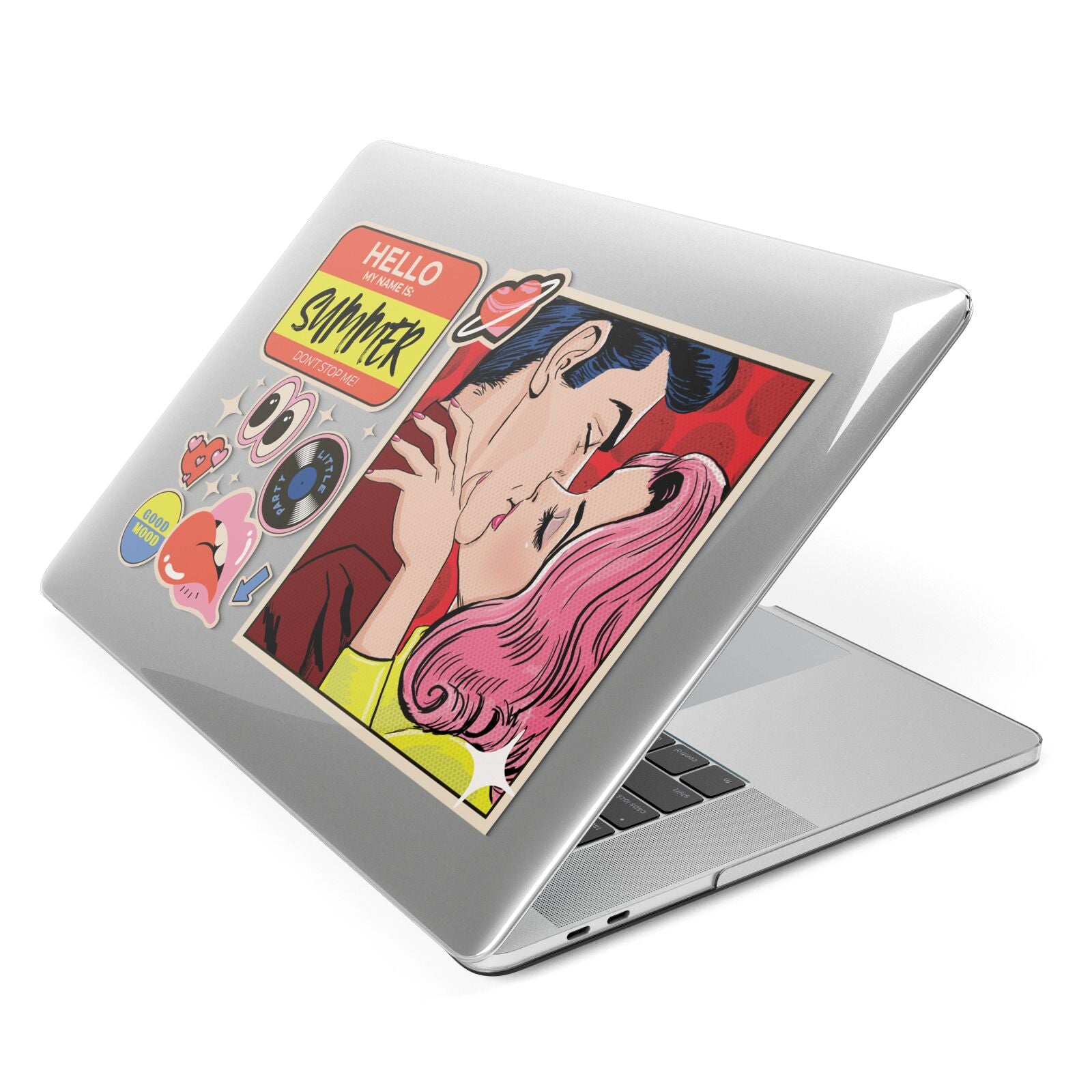 Comic Sticker Apple MacBook Case Side View