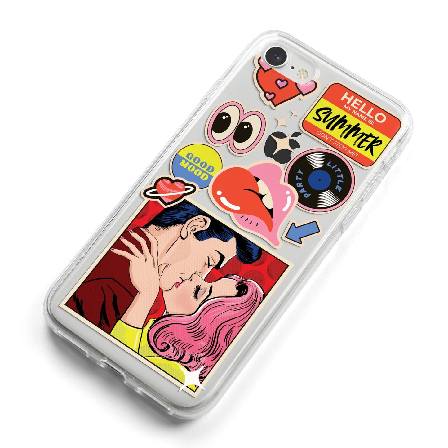 Comic Sticker iPhone 8 Bumper Case on Silver iPhone Alternative Image