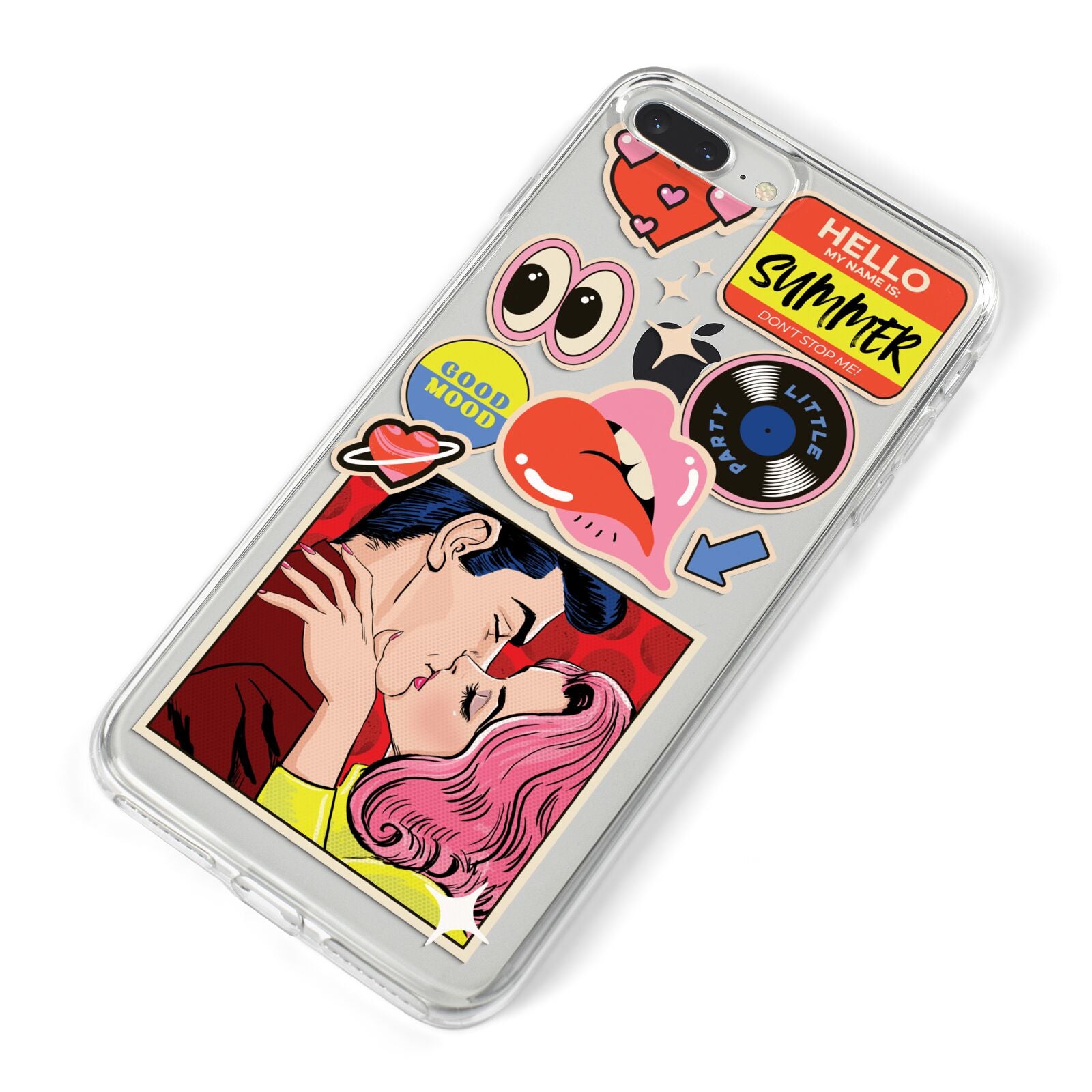 Comic Sticker iPhone 8 Plus Bumper Case on Silver iPhone Alternative Image