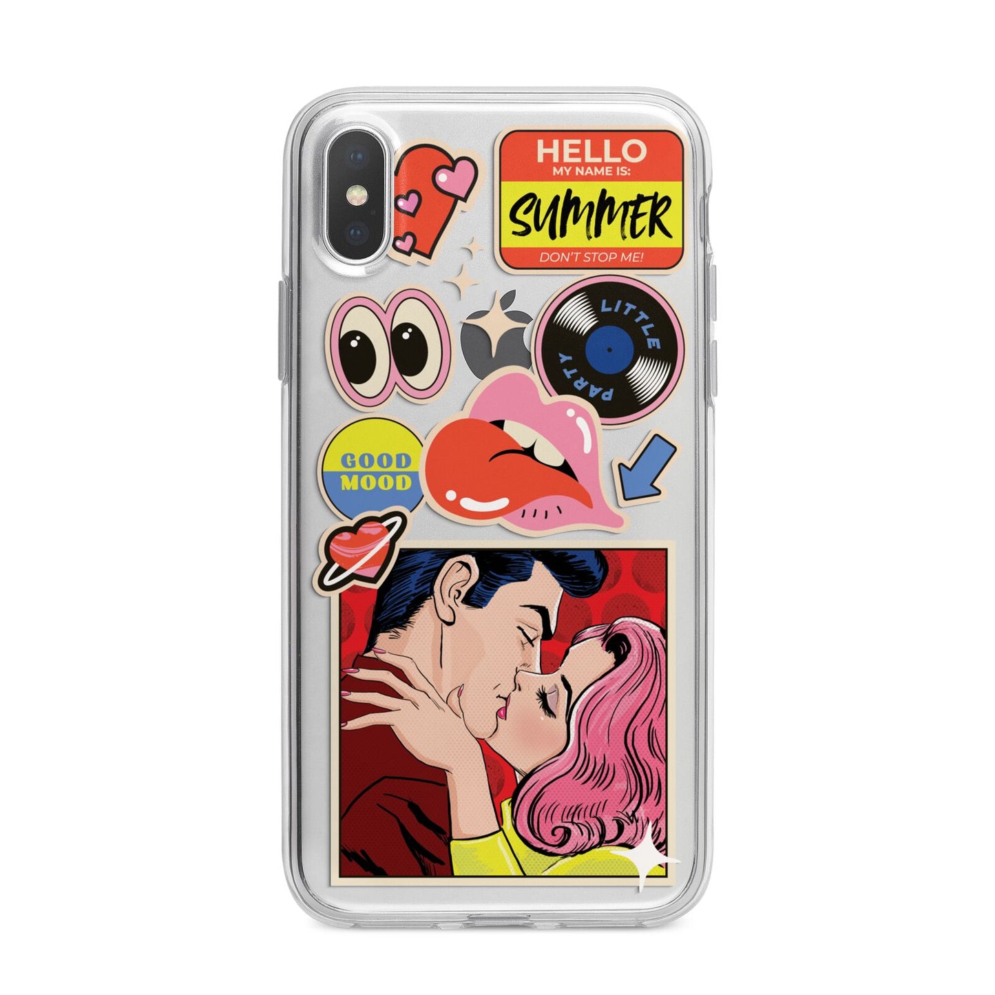 Comic Sticker iPhone X Bumper Case on Silver iPhone Alternative Image 1