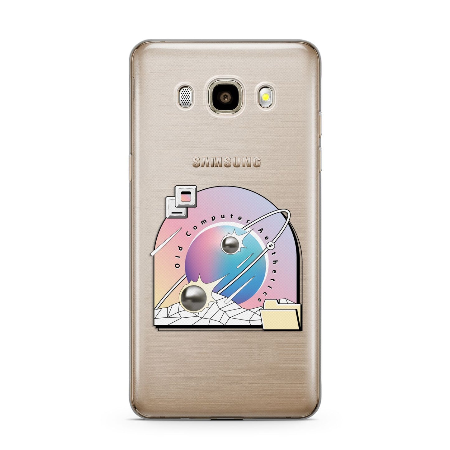 Computer Aesthetics Samsung Galaxy J7 2016 Case on gold phone