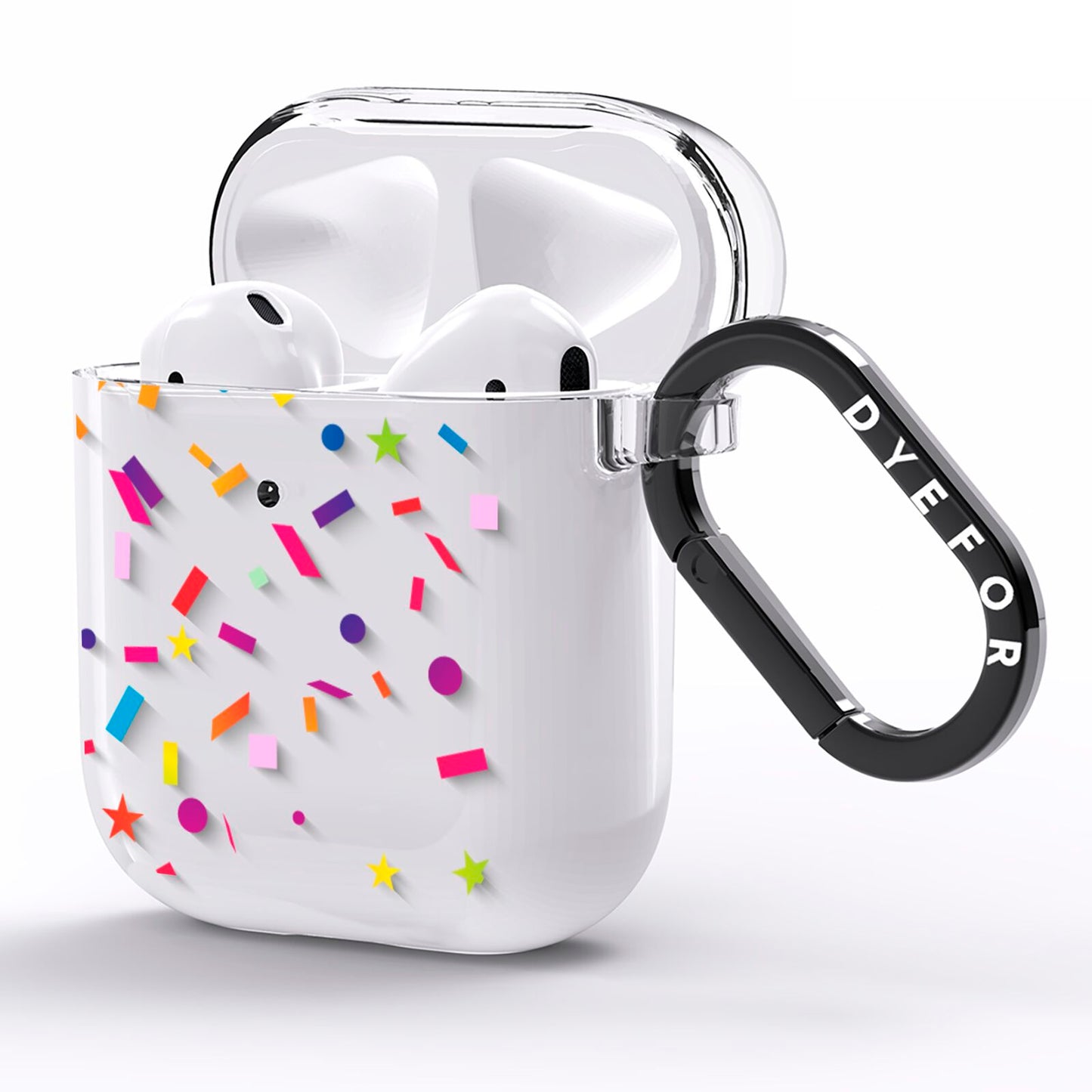 Confetti AirPods Clear Case Side Image