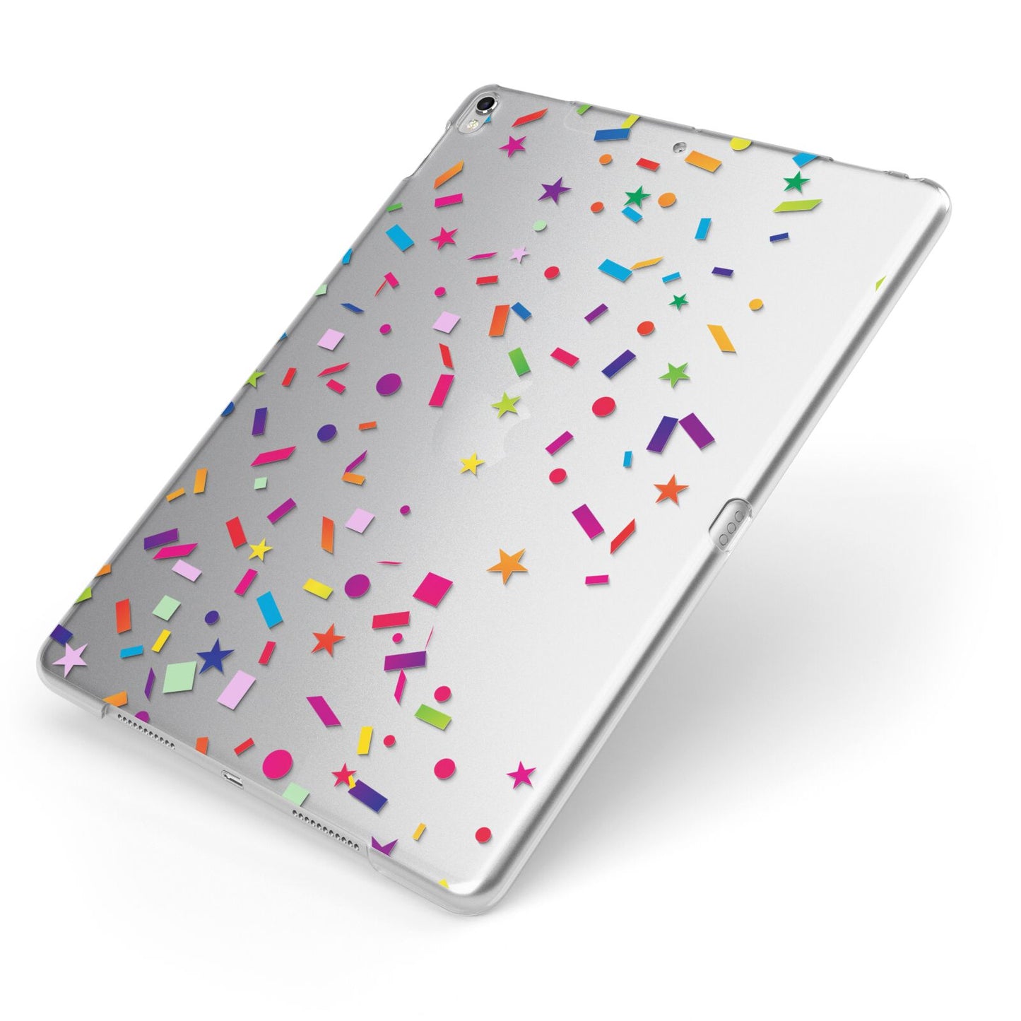 Confetti Apple iPad Case on Silver iPad Side View