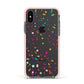 Confetti Apple iPhone Xs Impact Case Pink Edge on Black Phone