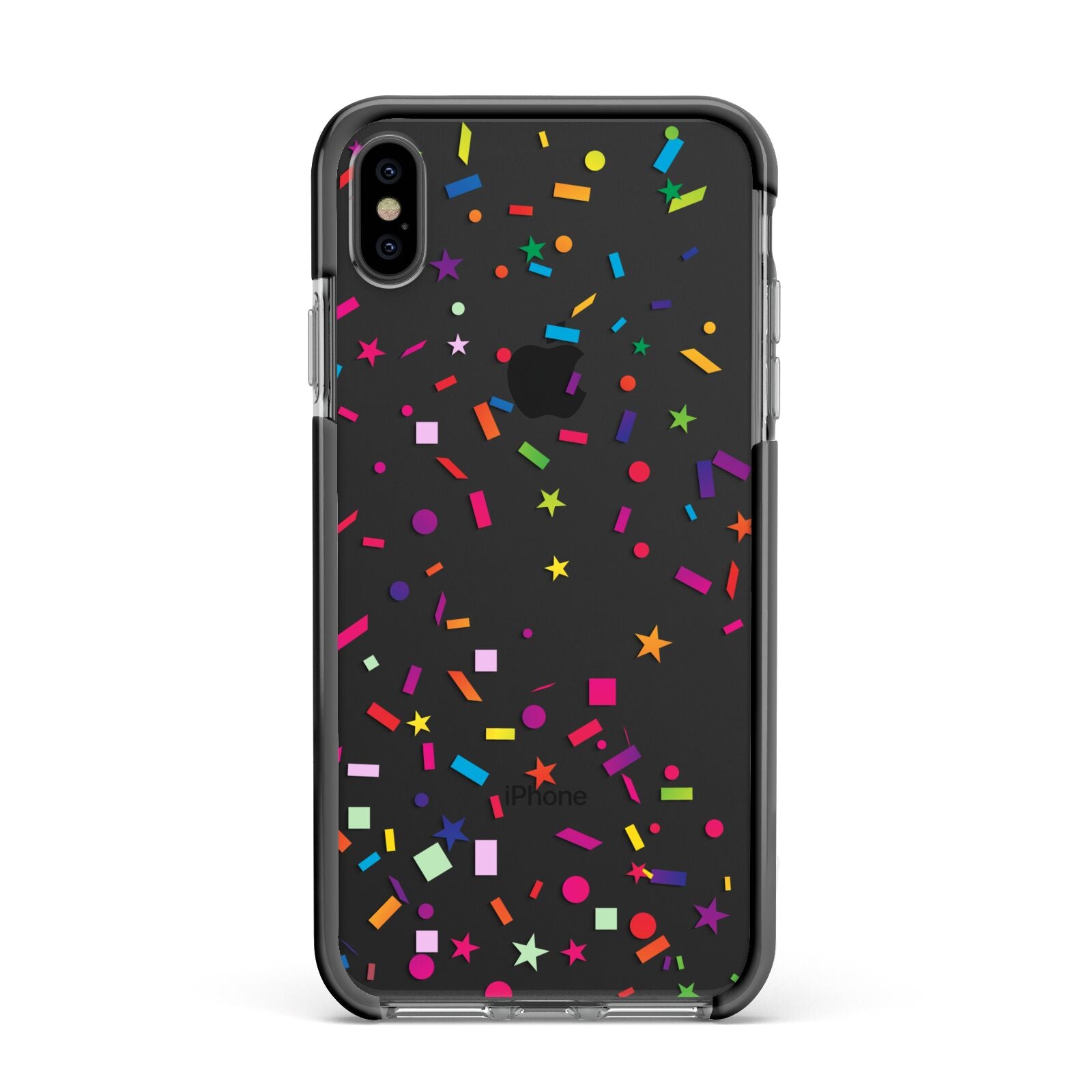 Confetti Apple iPhone Xs Max Impact Case Black Edge on Black Phone