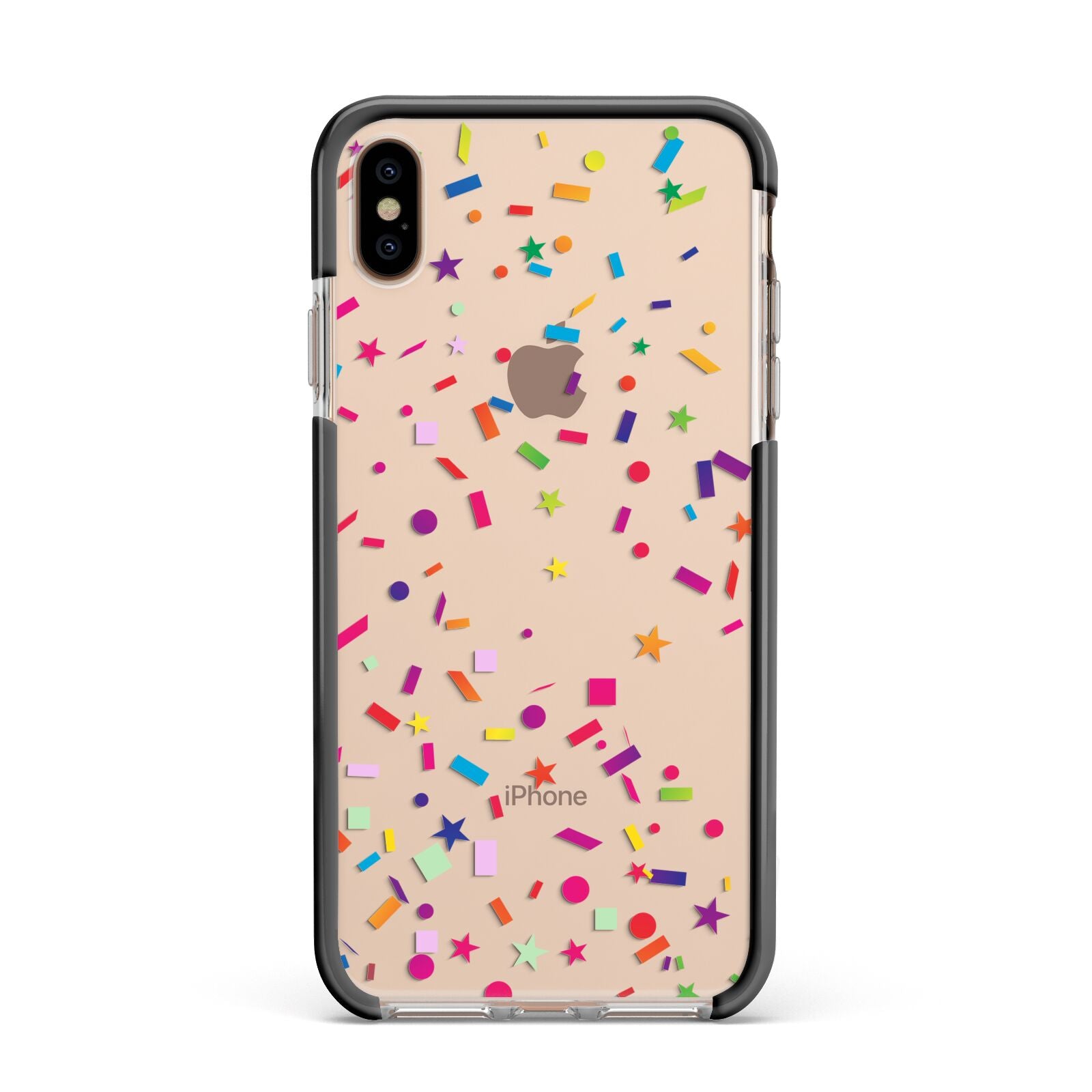 Confetti Apple iPhone Xs Max Impact Case Black Edge on Gold Phone