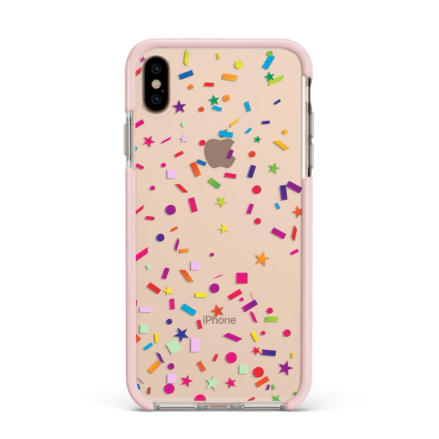 Confetti Apple iPhone Xs Max Impact Case Pink Edge on Gold Phone