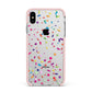 Confetti Apple iPhone Xs Max Impact Case Pink Edge on Silver Phone
