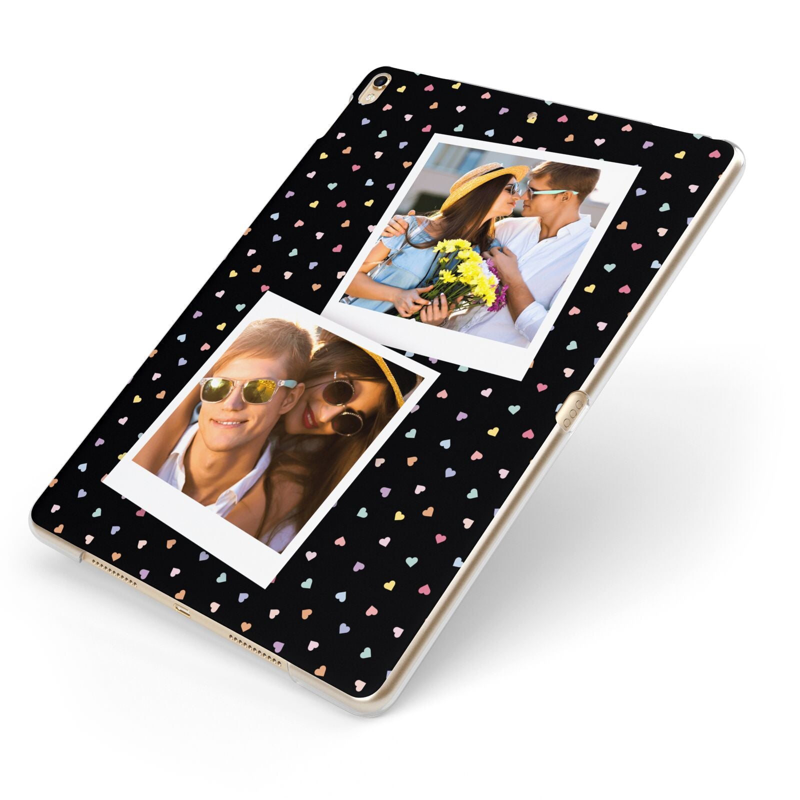 Confetti Heart Photo Apple iPad Case on Gold iPad Side View