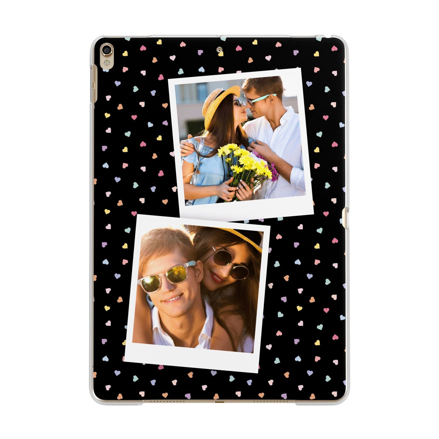 Confetti Heart Photo Apple iPad Gold Case