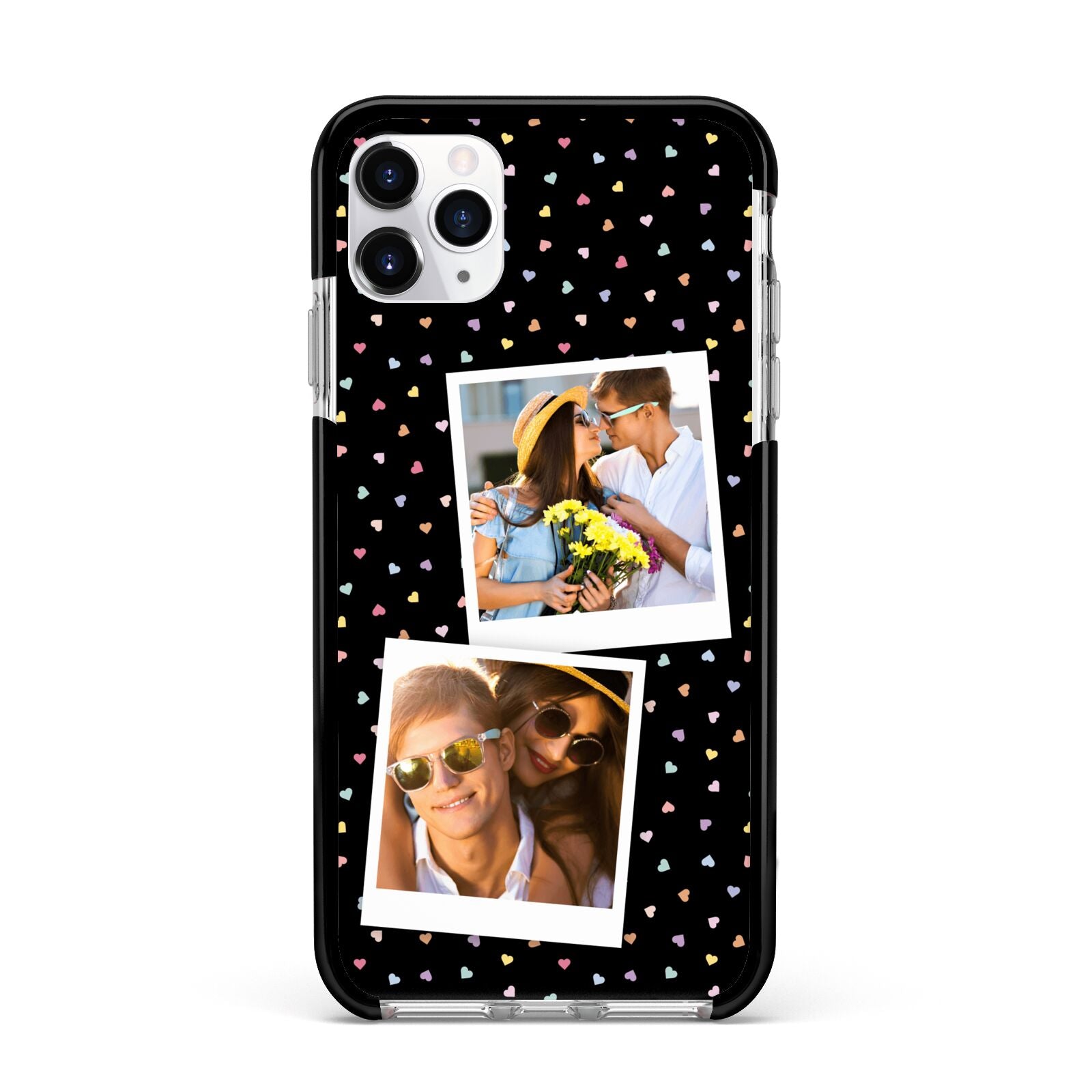 Confetti Heart Photo Apple iPhone 11 Pro Max in Silver with Black Impact Case