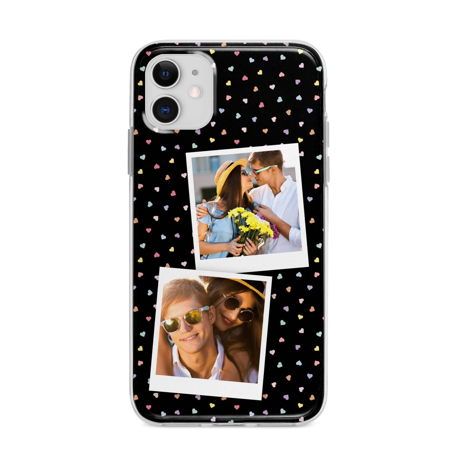 Confetti Heart Photo Apple iPhone 11 in White with Bumper Case