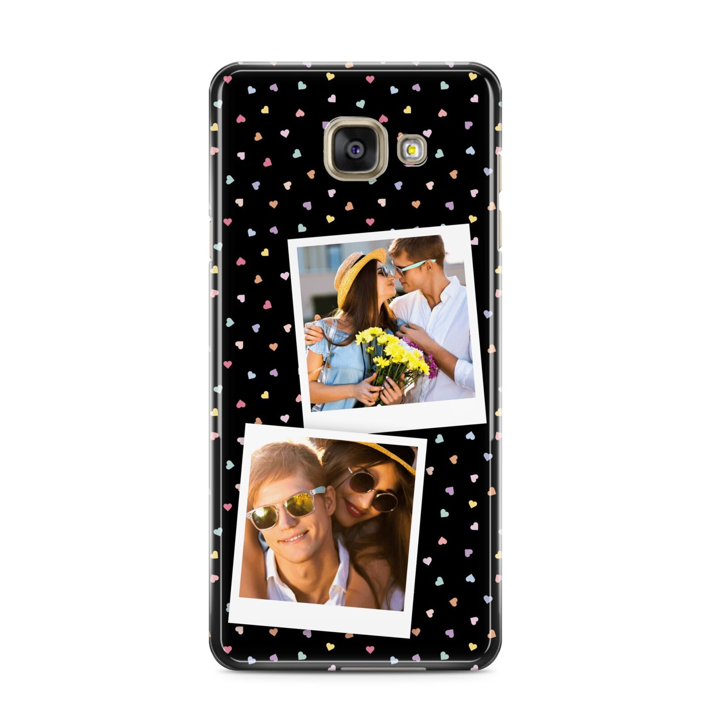 Confetti Heart Photo Samsung Galaxy A3 2016 Case on gold phone
