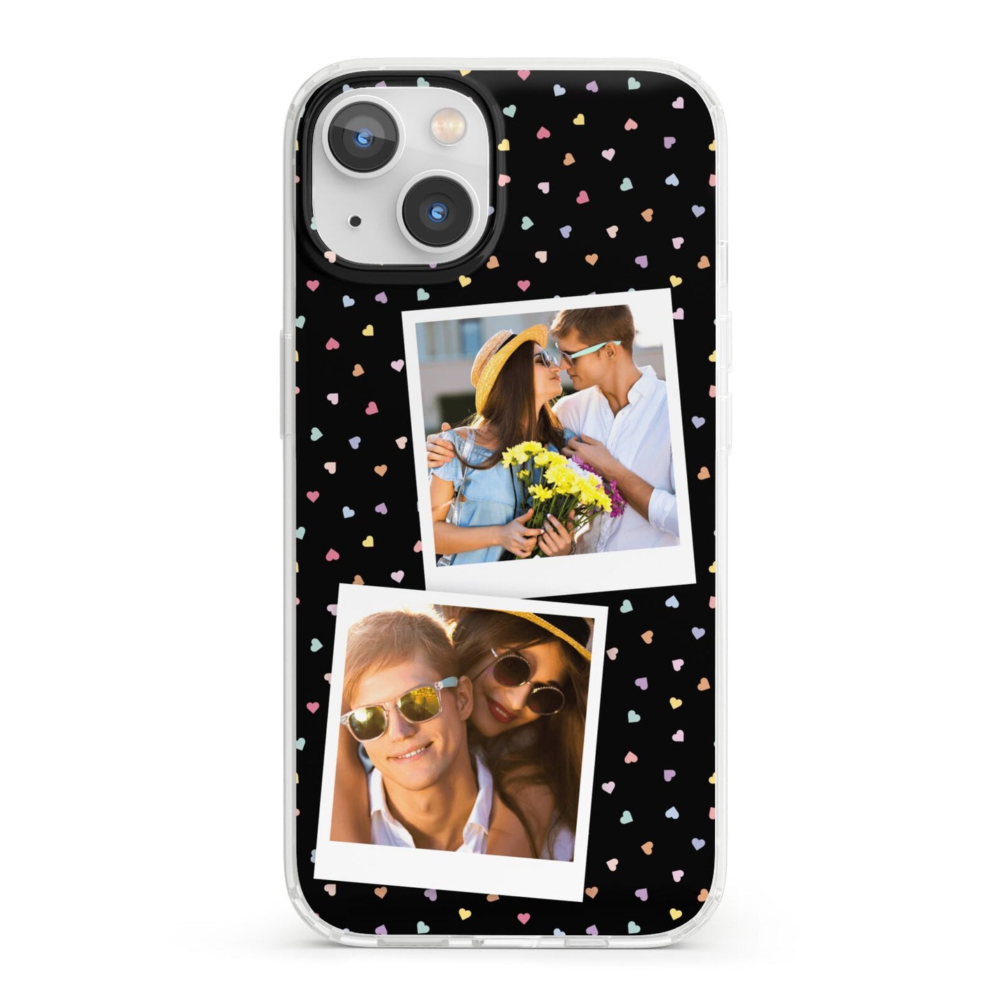 Confetti Heart Photo iPhone 13 Clear Bumper Case