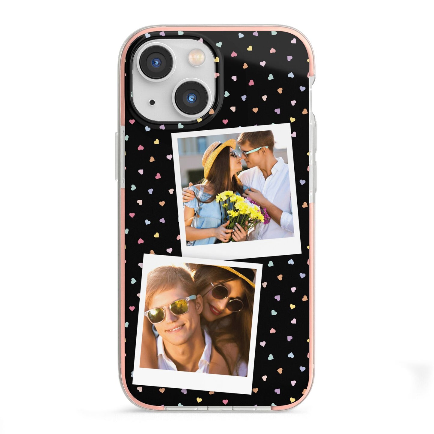 Confetti Heart Photo iPhone 13 Mini TPU Impact Case with Pink Edges