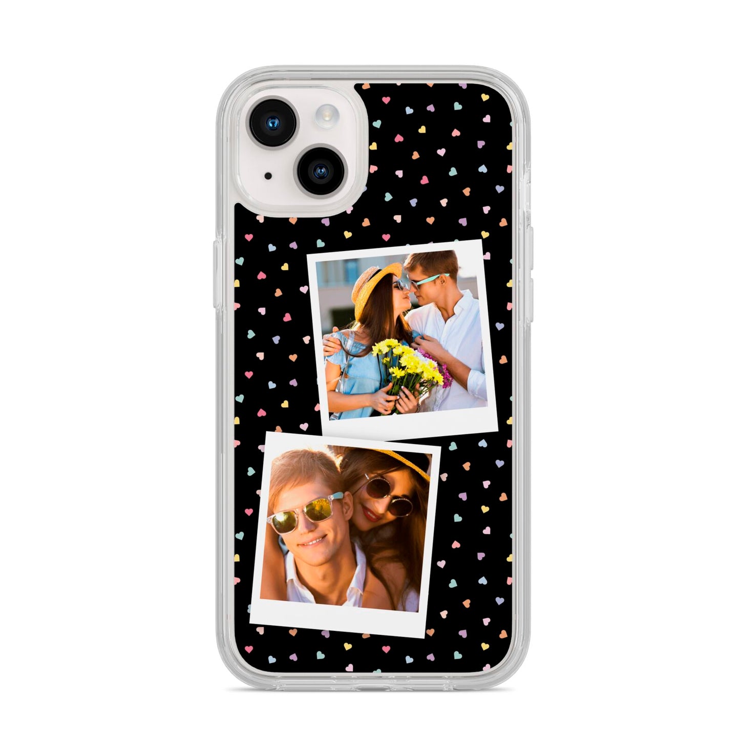 Confetti Heart Photo iPhone 14 Plus Clear Tough Case Starlight