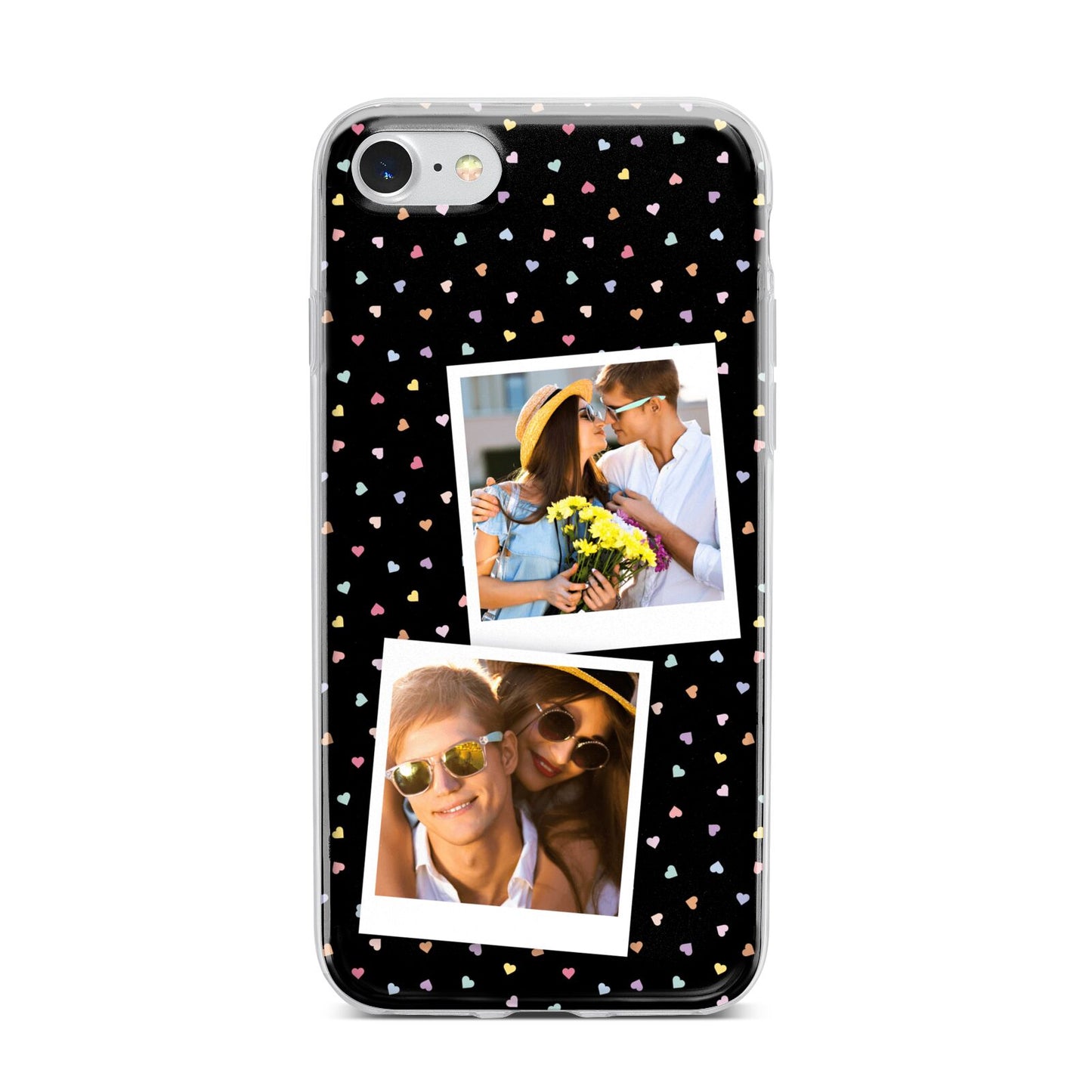 Confetti Heart Photo iPhone 7 Bumper Case on Silver iPhone