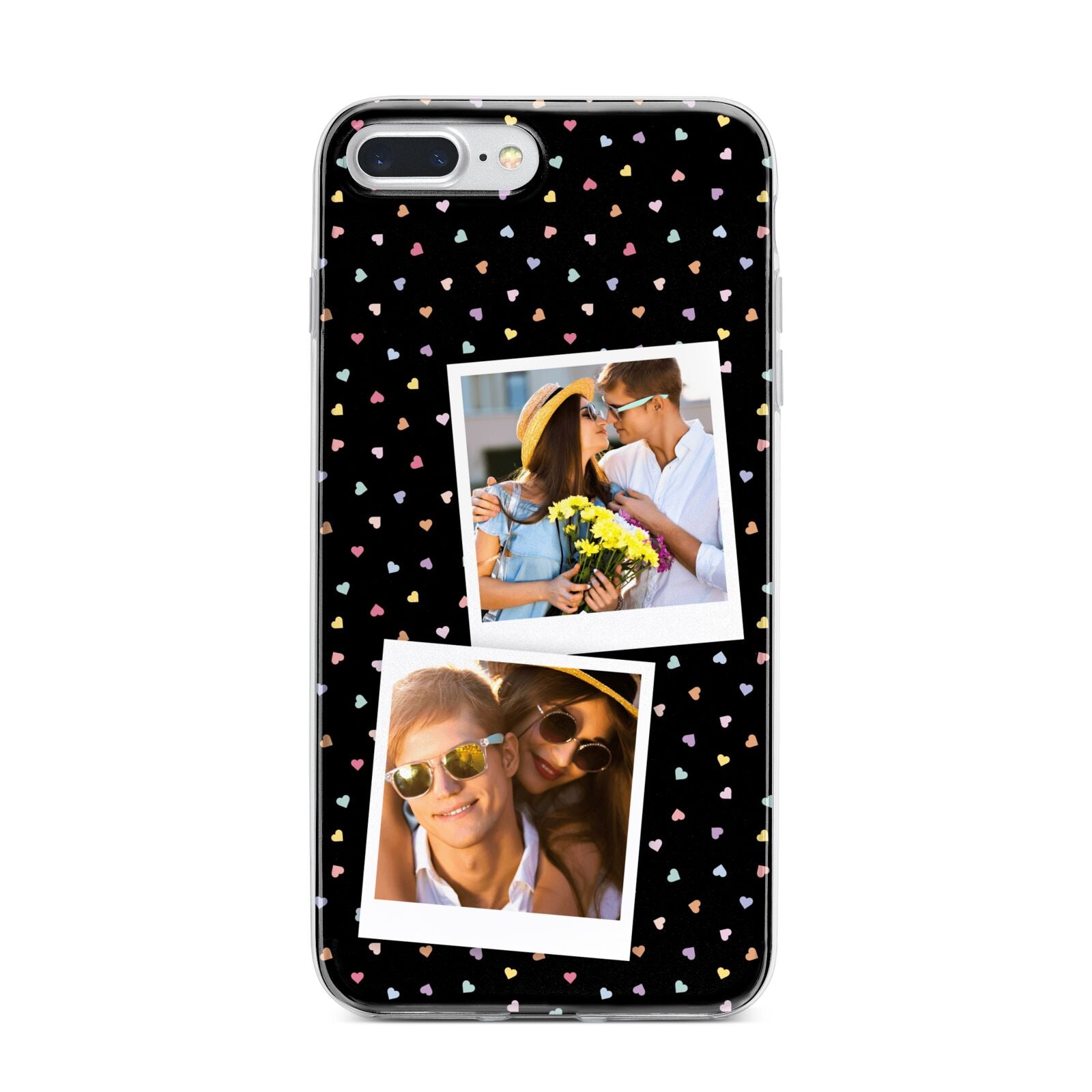 Confetti Heart Photo iPhone 7 Plus Bumper Case on Silver iPhone