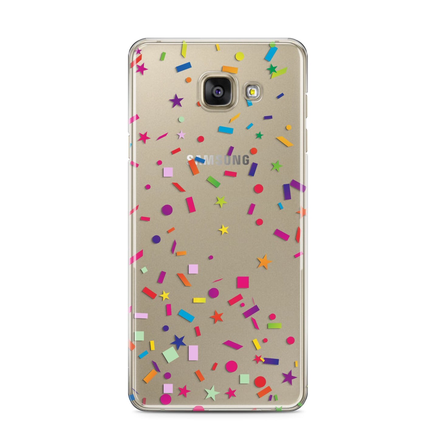 Confetti Samsung Galaxy A3 2016 Case on gold phone