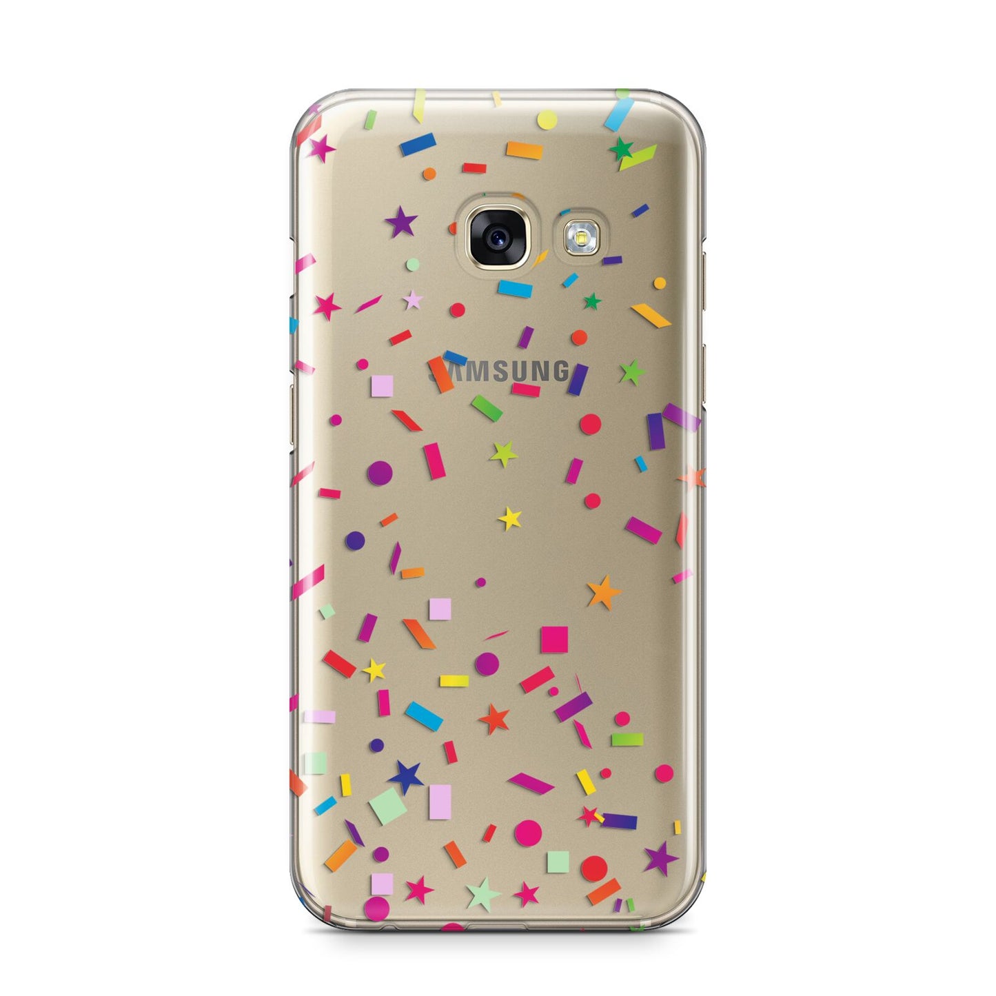 Confetti Samsung Galaxy A3 2017 Case on gold phone