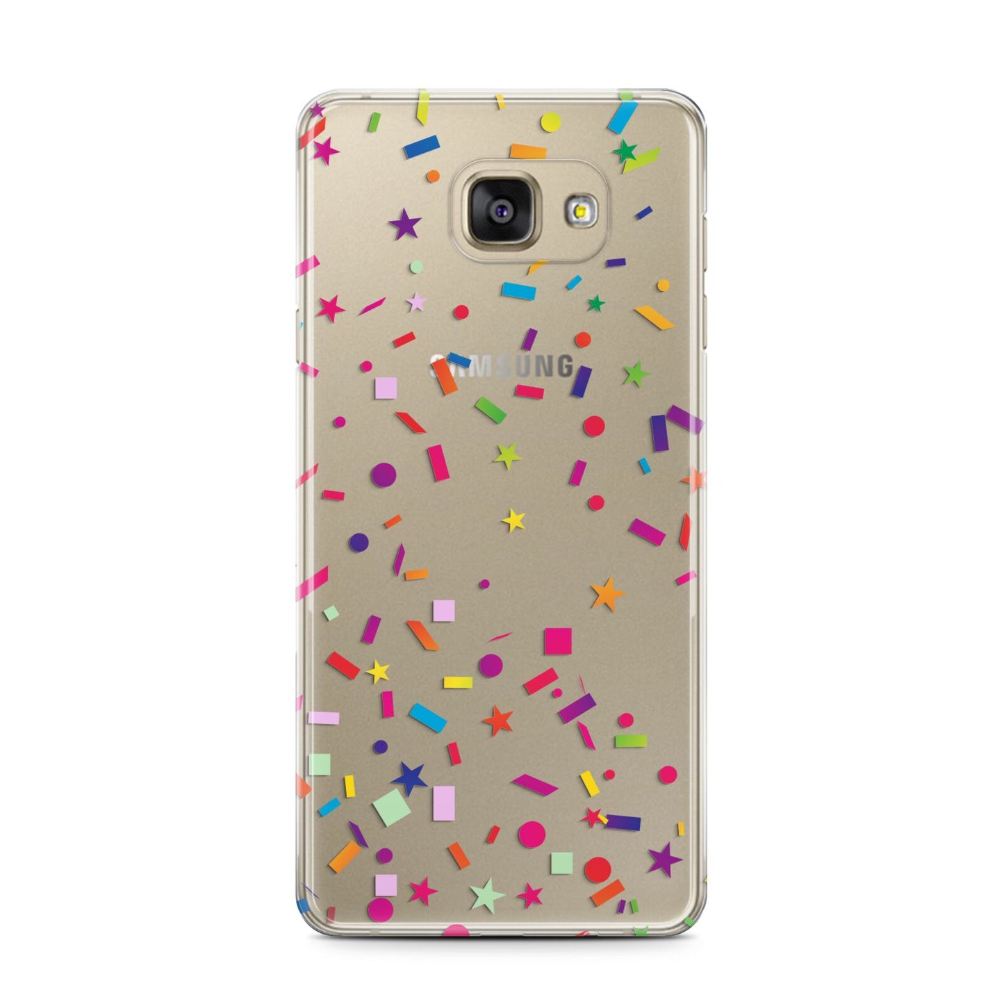 Confetti Samsung Galaxy A7 2016 Case on gold phone