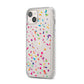 Confetti iPhone 14 Plus Clear Tough Case Starlight Angled Image