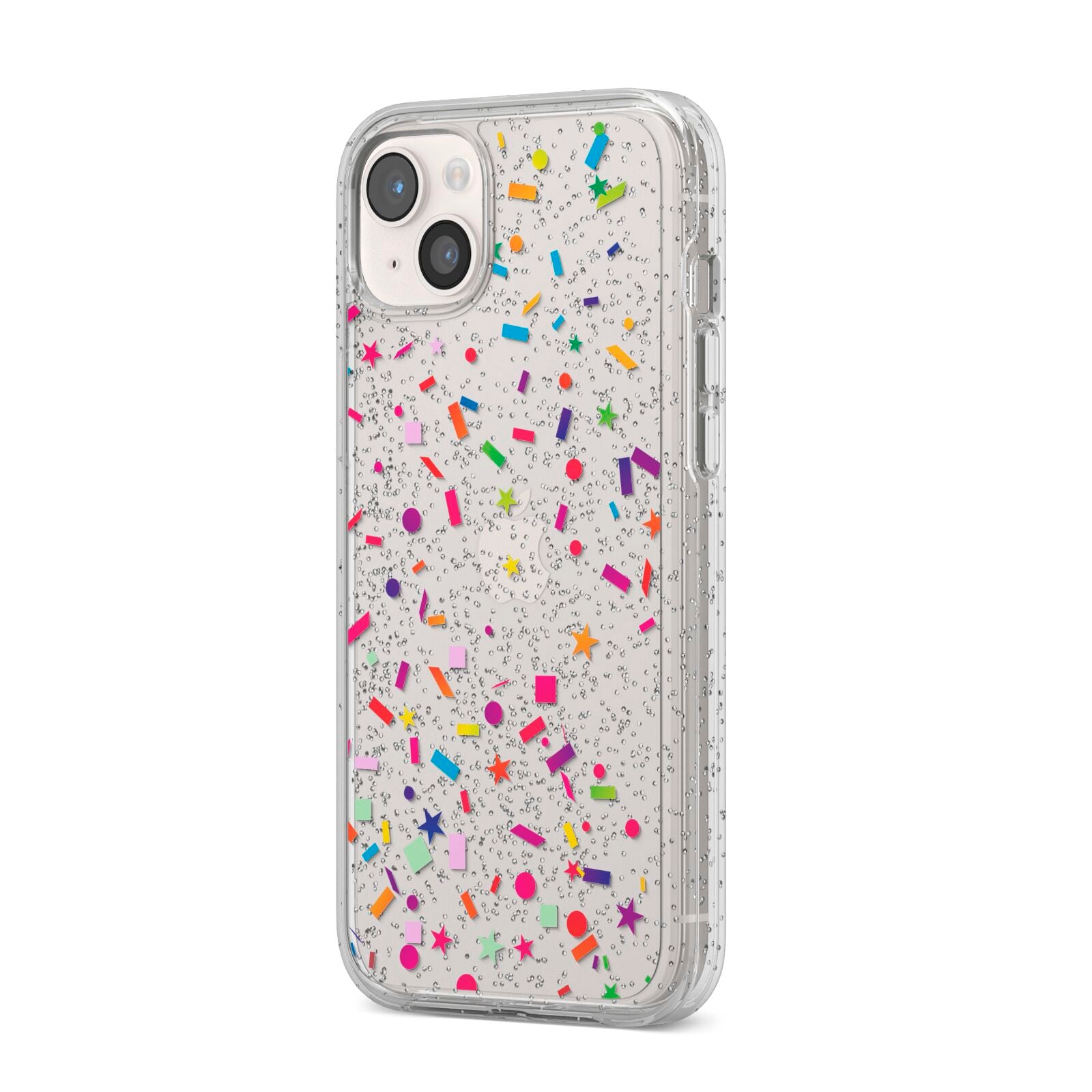 Confetti iPhone 14 Plus Glitter Tough Case Starlight Angled Image