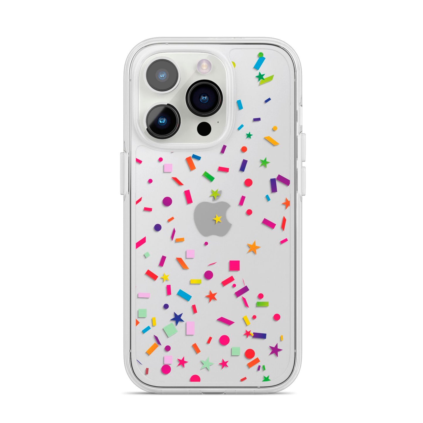 Confetti iPhone 14 Pro Clear Tough Case Silver