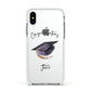 Congratulations Graduate Custom Apple iPhone Xs Impact Case White Edge on Silver Phone