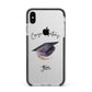 Congratulations Graduate Custom Apple iPhone Xs Max Impact Case Black Edge on Silver Phone