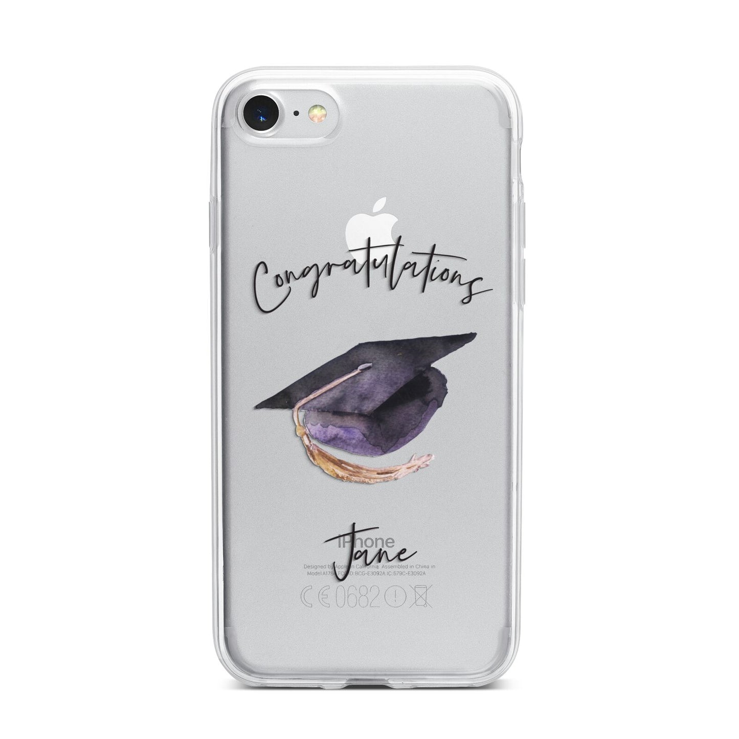 Congratulations Graduate Custom iPhone 7 Bumper Case on Silver iPhone