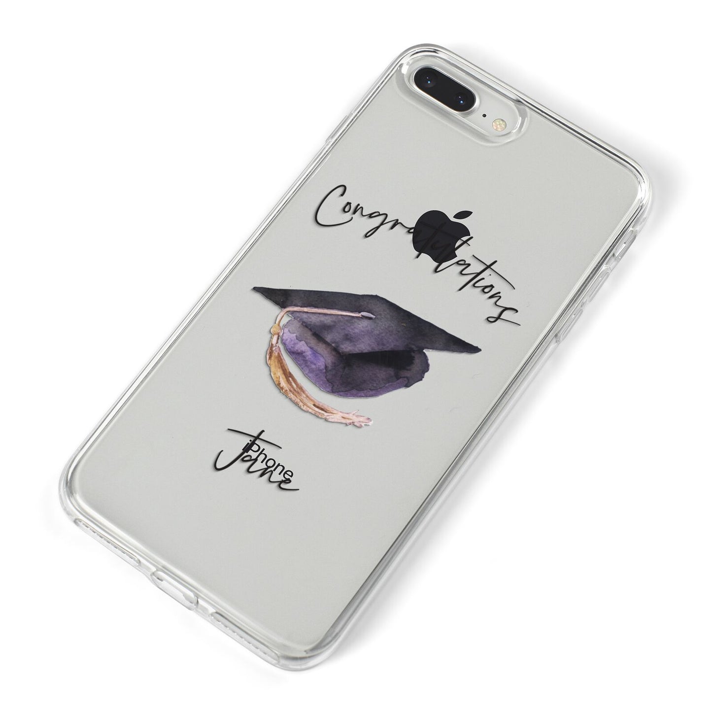 Congratulations Graduate Custom iPhone 8 Plus Bumper Case on Silver iPhone Alternative Image