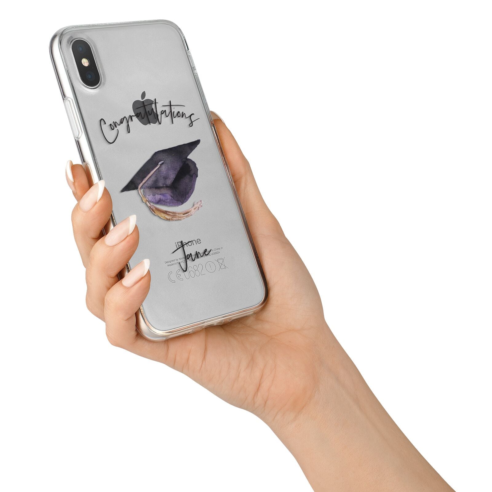 Congratulations Graduate Custom iPhone X Bumper Case on Silver iPhone Alternative Image 2