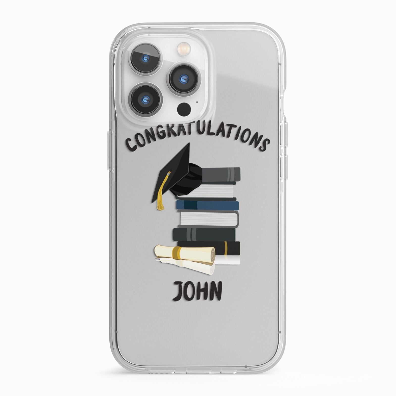 Congratulations Graduate iPhone 13 Pro TPU Impact Case with White Edges