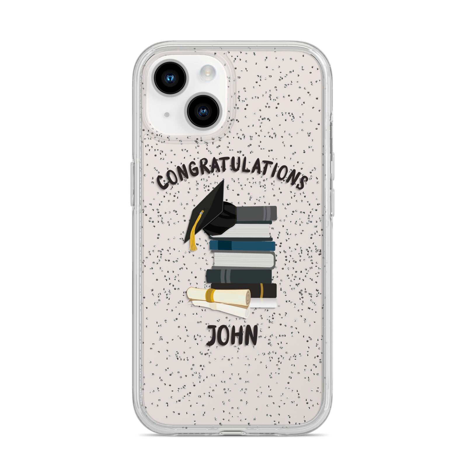 Congratulations Graduate iPhone 14 Glitter Tough Case Starlight