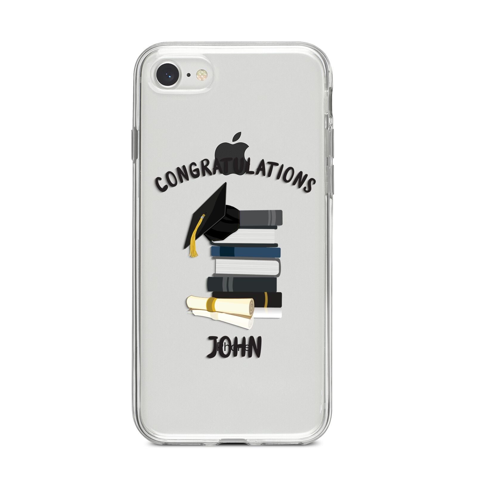 Congratulations Graduate iPhone 8 Bumper Case on Silver iPhone