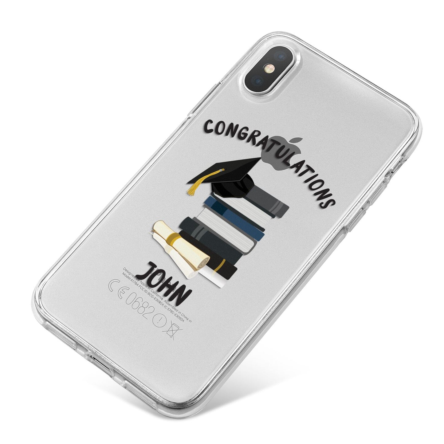 Congratulations Graduate iPhone X Bumper Case on Silver iPhone