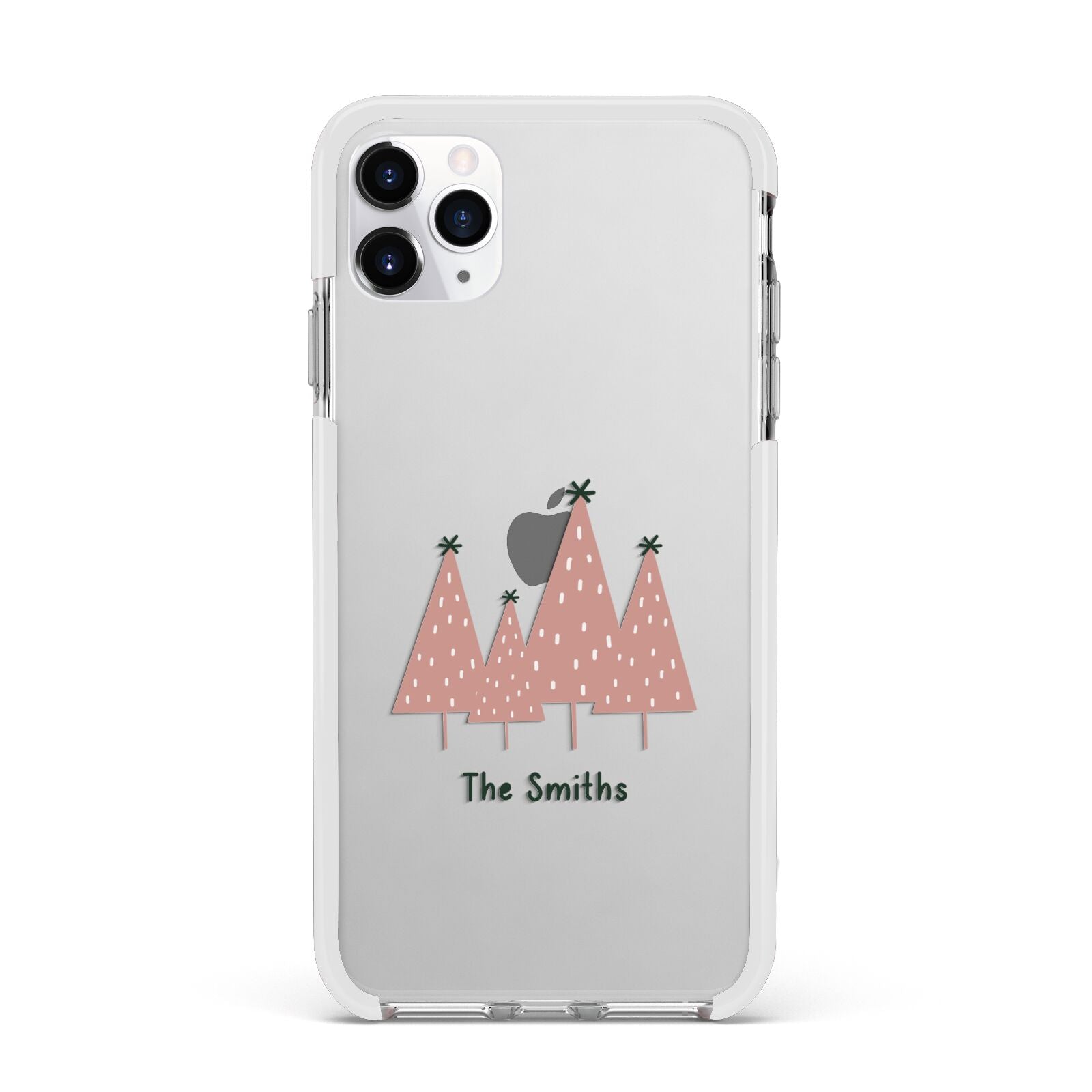 Contemporary Christmas Personalised Apple iPhone 11 Pro Max in Silver with White Impact Case