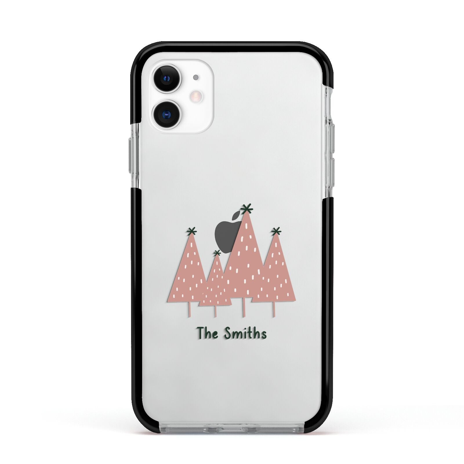 Contemporary Christmas Personalised Apple iPhone 11 in White with Black Impact Case