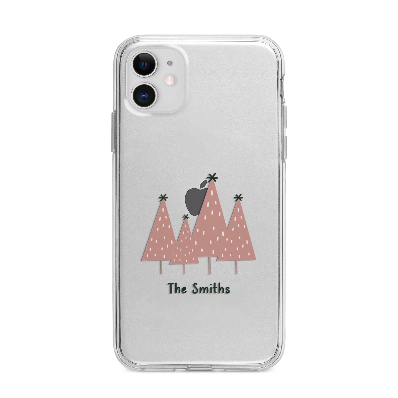 Contemporary Christmas Personalised Apple iPhone 11 in White with Bumper Case