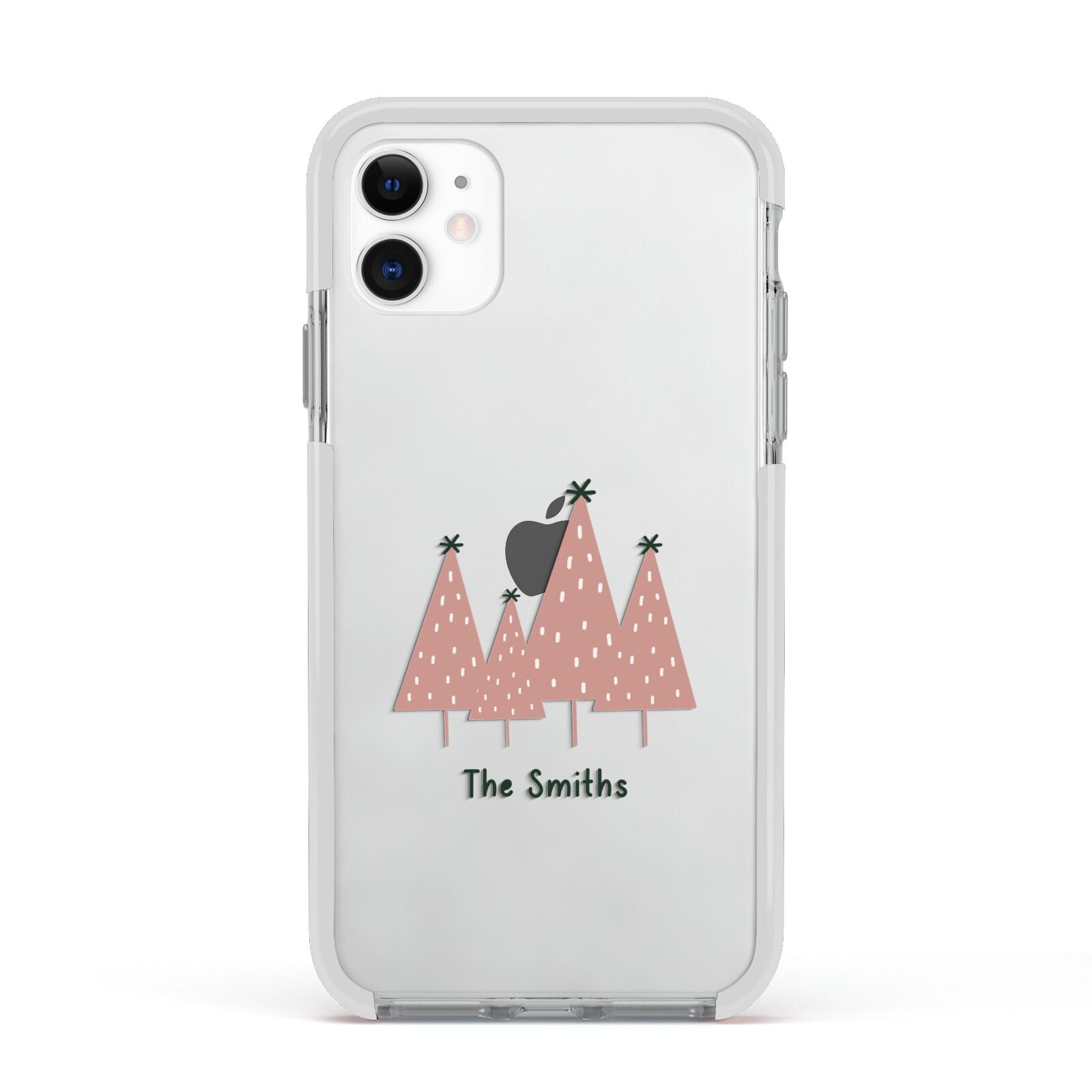 Contemporary Christmas Personalised Apple iPhone 11 in White with White Impact Case