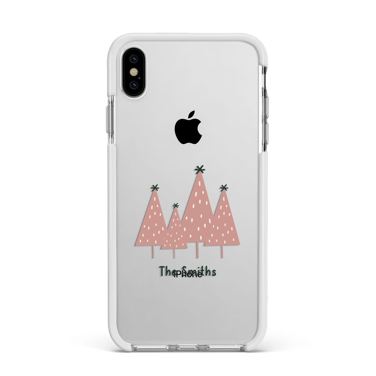 Contemporary Christmas Personalised Apple iPhone Xs Max Impact Case White Edge on Silver Phone