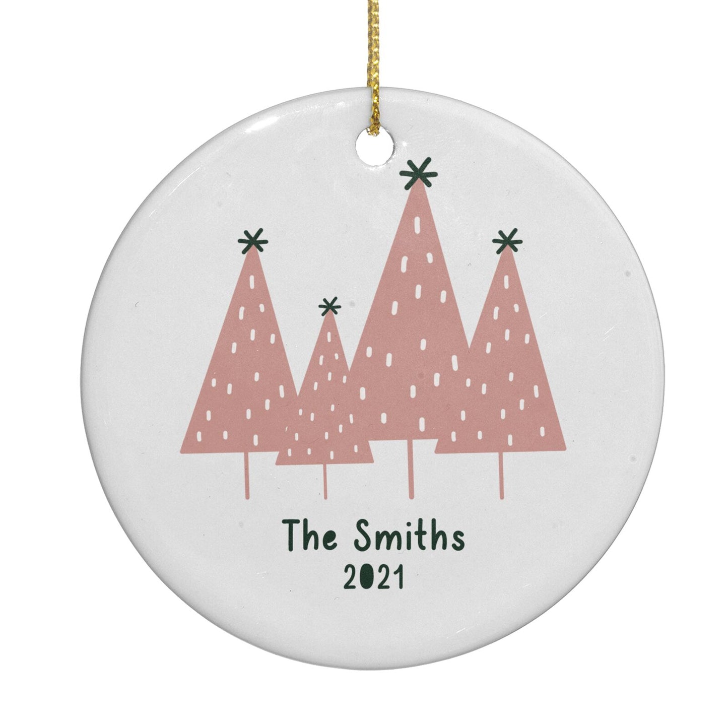 Contemporary Christmas Personalised Circle Decoration