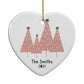Contemporary Christmas Personalised Heart Decoration Back Image