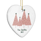 Contemporary Christmas Personalised Heart Decoration Side Angle