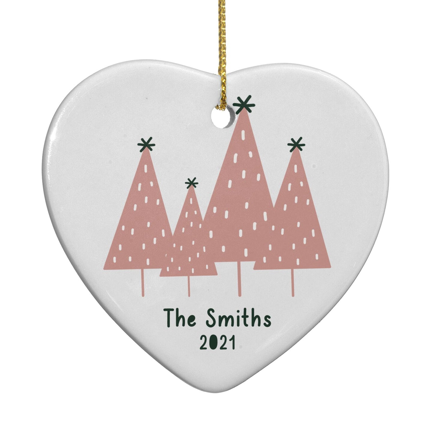 Contemporary Christmas Personalised Heart Decoration