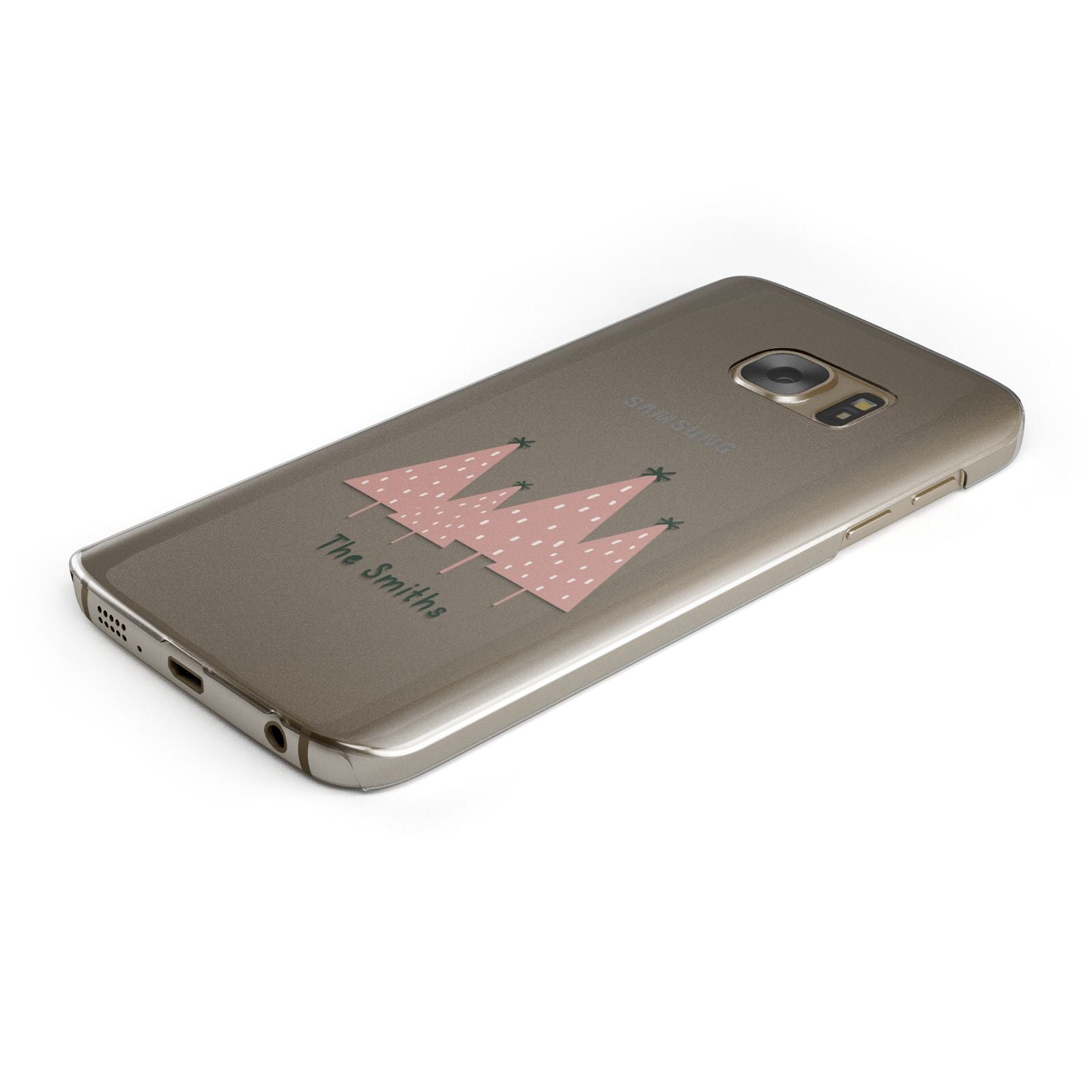 Contemporary Christmas Personalised Protective Samsung Galaxy Case Angled Image