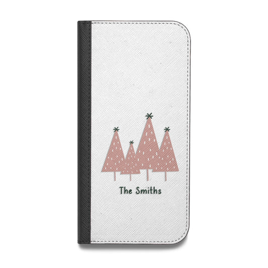 Contemporary Christmas Personalised Vegan Leather Flip iPhone Case