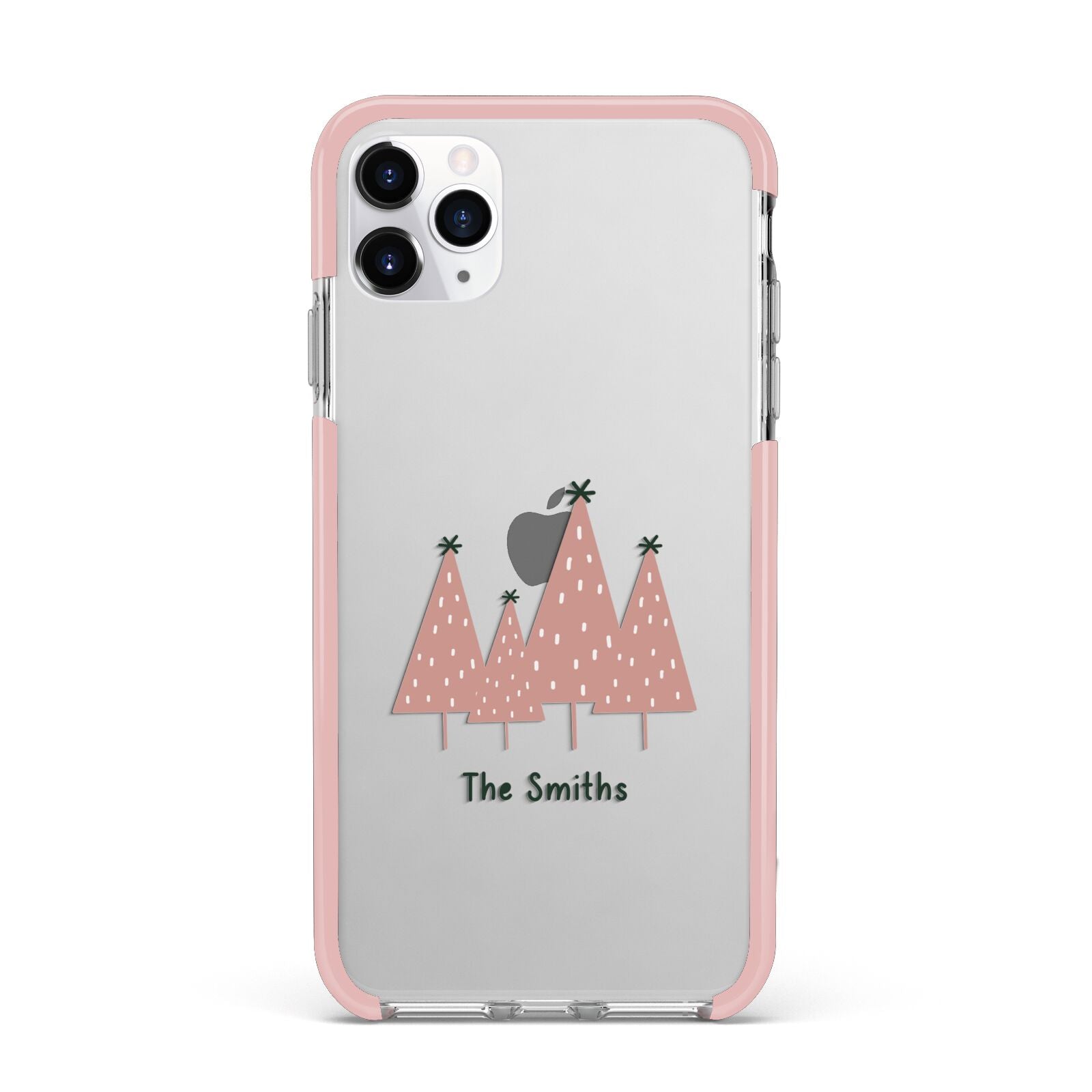 Contemporary Christmas Personalised iPhone 11 Pro Max Impact Pink Edge Case